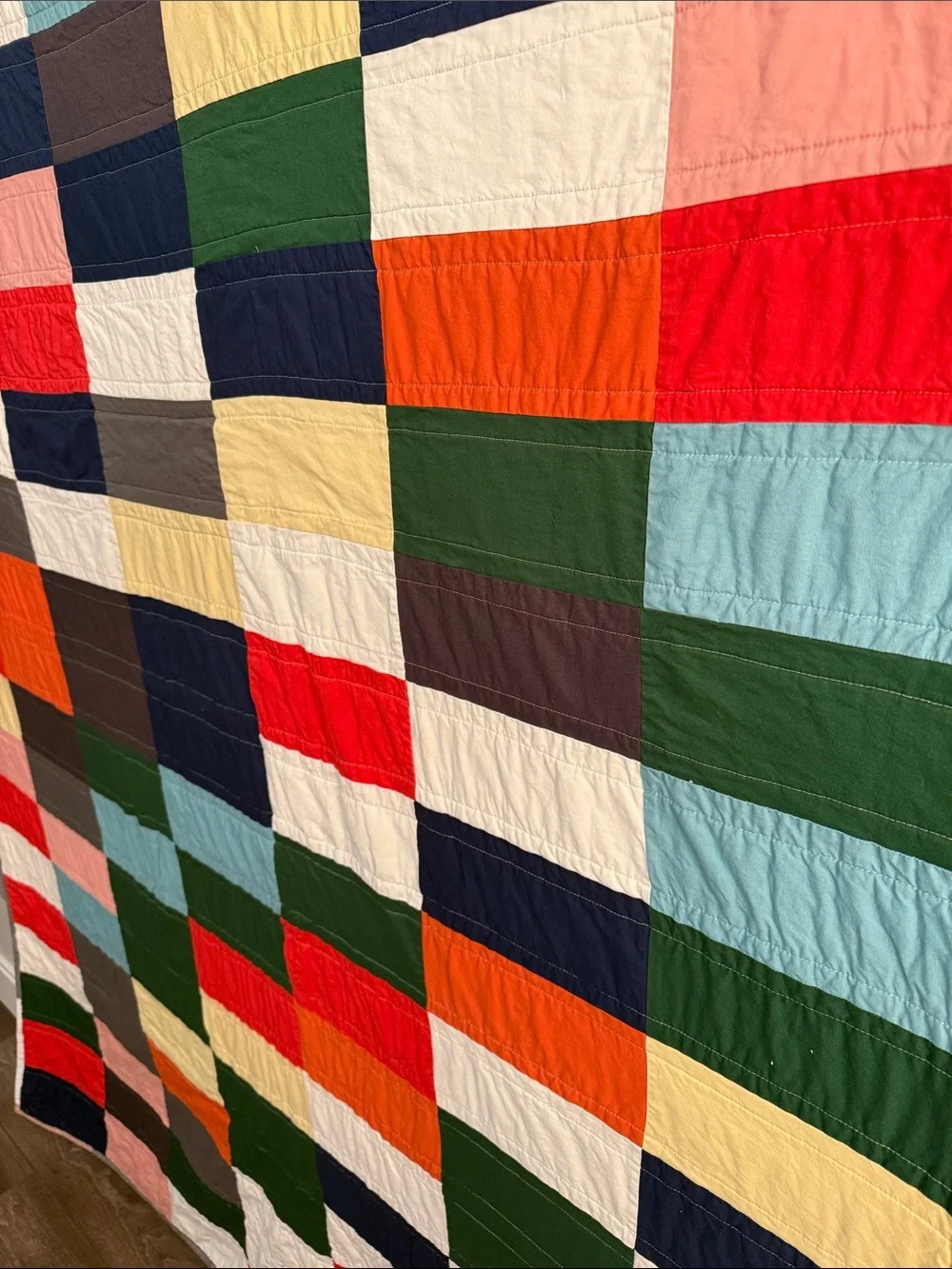 Handmade Patchwork Cotton Quilt - Multicolor